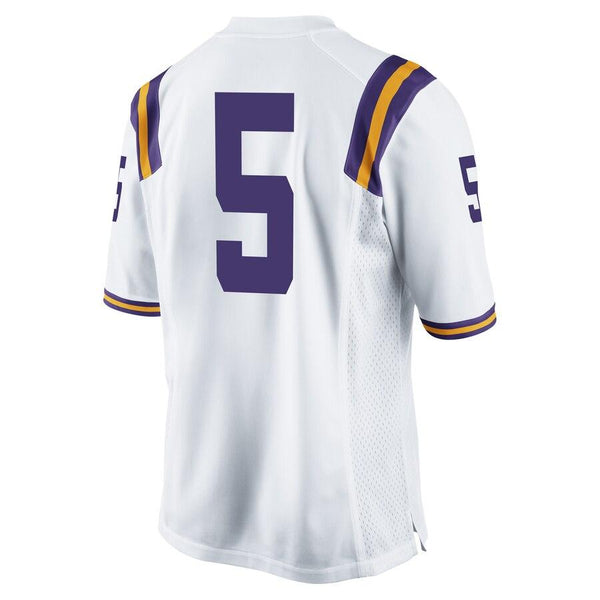 #5 LSU Tigers Game Football Jersey - White 2019