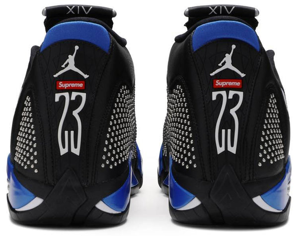 Supreme x Nike Air Jordan 14 Retro SP  'Black Varsity Royal' Sneaker Shoes Sale Men Size 7-13