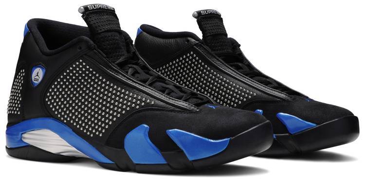 Supreme x Nike Air Jordan 14 Retro SP  'Black Varsity Royal' Sneaker Shoes Sale Men Size 7-13