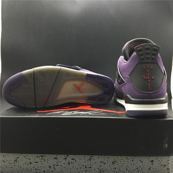 Nike Air Jordan 4 Retro Travis Scott Purple Dynasty Var Red Black Men Shoes Sale Size US 7, 8, 8.5, 9, 10, 11, 12, 13