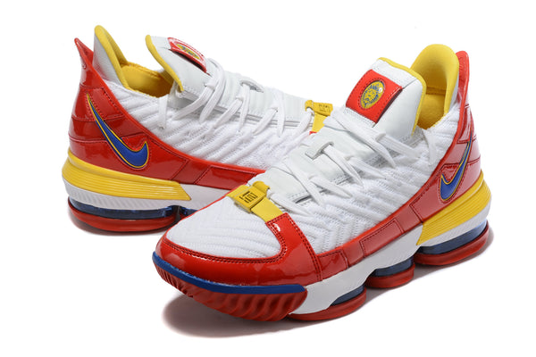 Nike Lebron XVI 16 SB White Red Yellow Sneaker Shoes Sale Men Size 7-13