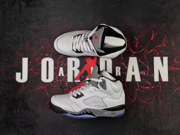 Nike Air Jordan 5 Retro White Cement Men Shoes Sale Size US 7, 8, 8.5, 9, 10, 11, 12, 13