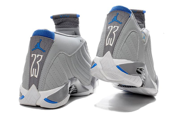 Nike Air Jordan 14 Retro Grey Blue Sneaker Shoes Sale Men Size 7-13