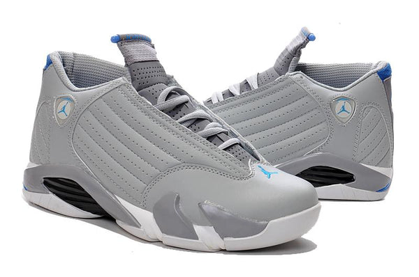 Nike Air Jordan 14 Retro Grey Blue Sneaker Shoes Sale Men Size 7-13