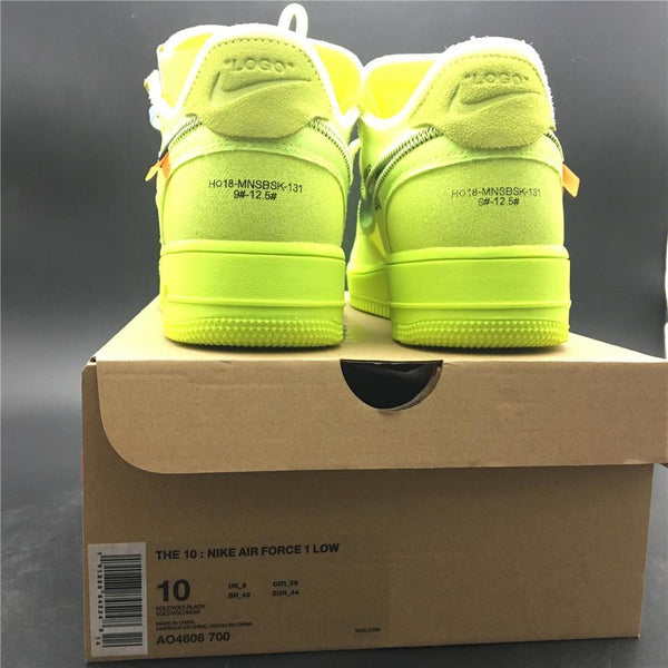 Nike OFF-WHITE VOLT X AIR FORCE 1 Shoes Basketball Men Size US 7, 8, 8.5, 9, 10, 11, 12, 13