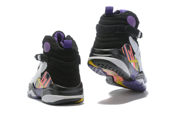 Nike Air Jordan 8 Retro 'Three-Peat' White Purple Black Sneaker Shoes Sale Men Size 8-13