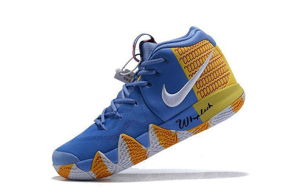 Nike Kyrie 4 Blue Yellow White  Men Basketball Shoes Sale Size US 7,8,8.5,9.5,10,11,12