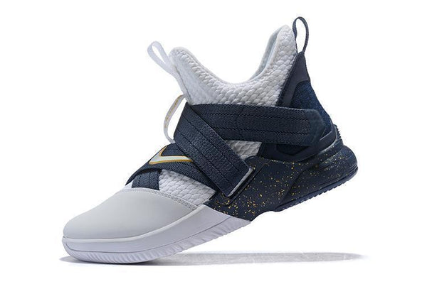 Nike Lebron Soldier XII 12 SFG EP White Grey Blue Shoes Sale Size US7,8,8.5,9,10,11,12