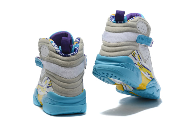 Nike Air Jordan 8 Retro 'White Aqua' White Sneaker Shoes Sale Men Size 8-13