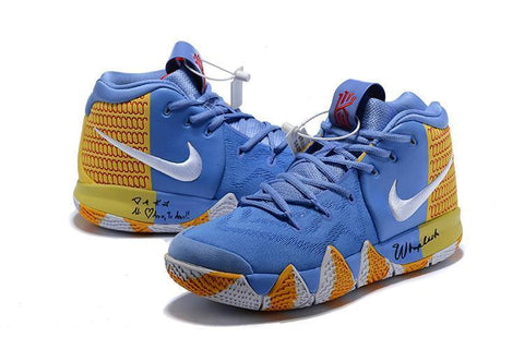 Nike Kyrie 4 Blue Yellow White  Men Basketball Shoes Sale Size US 7,8,8.5,9.5,10,11,12