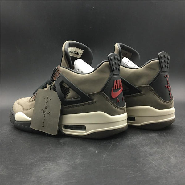 Nike Air Jordan 4 Retro Travis Scott Dark Mocha Sail Cool Grey Vred Men Shoes Sale Size US 7, 8, 8.5, 9, 10, 11, 12, 13
