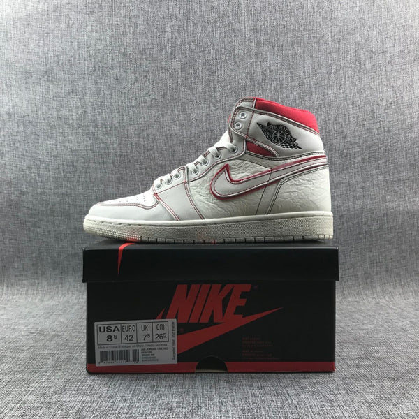 Nike Air Jordan 1 High Retro OG White Red Shoes Basketball Men Size US 7 - 13