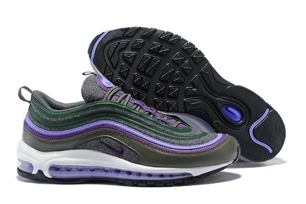 Nike Air Max 97 Carbon Grey Dk Purple T Purple  Shoes Sale Men Size US 7, 8, 8.5, 9, 10, 11