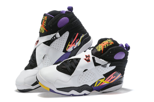 Nike Air Jordan 8 Retro 'Three-Peat' White Purple Black Sneaker Shoes Sale Men Size 8-13