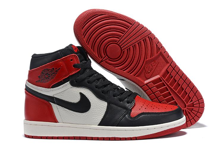 Nike Air Jordan 1 Retro High OG 'Bred Toe' Red White Black Sneaker Shoes Sale Men Size 7-12