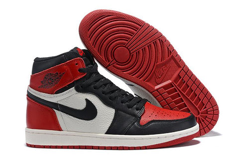 Nike Air Jordan 1 Retro High OG 'Bred Toe' Red White Black Sneaker Shoes Sale Men Size 7-12