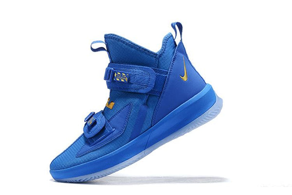 Nike Lebron Soldier XIII 13 Blue Gold Men Sneaker Shoes Sale Size US7,8,8.5,9,10,11,12