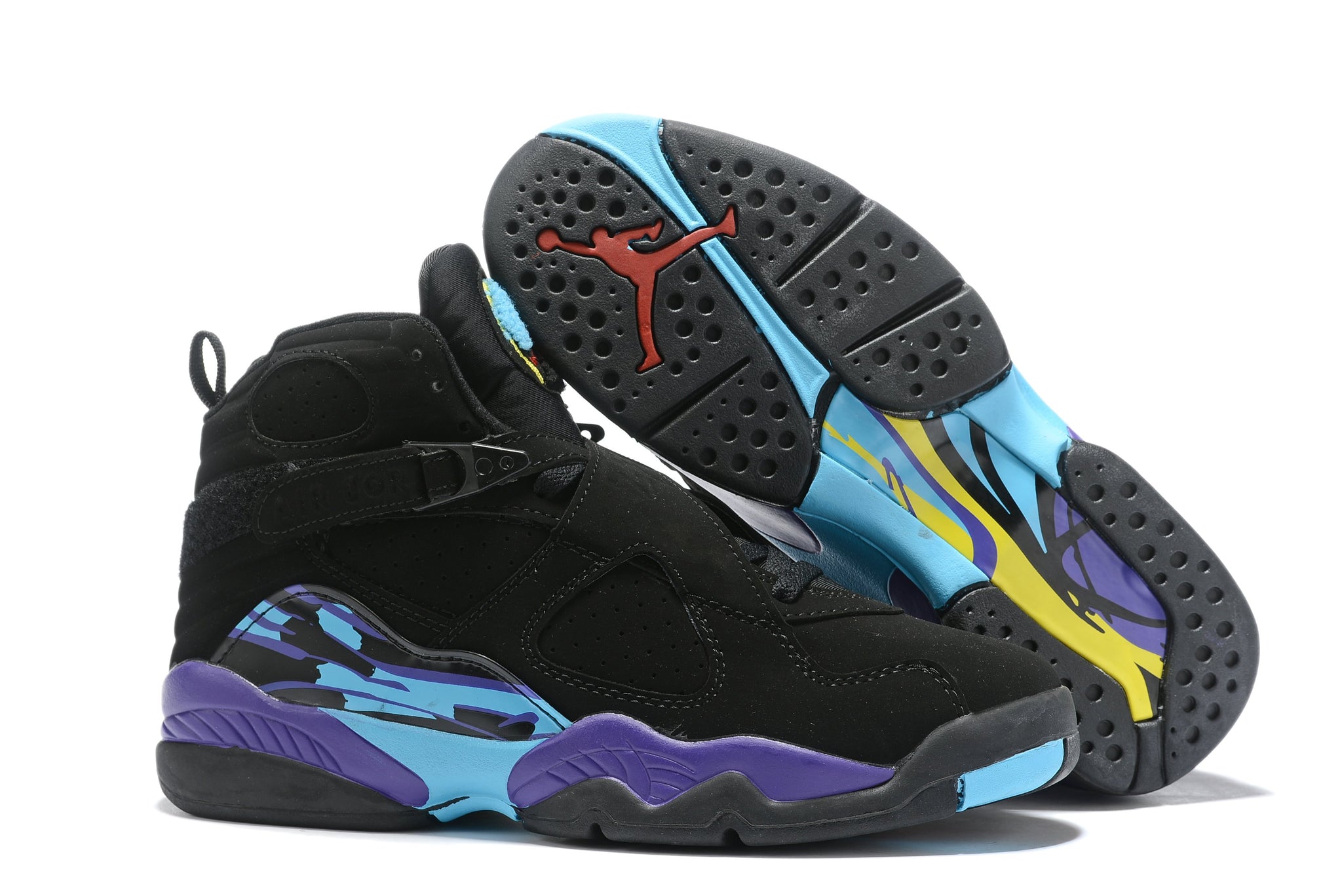 Air Jordan 8 Retro 'Aqua' 2015 Black Sneaker Shoes Sale Men Size 8-13