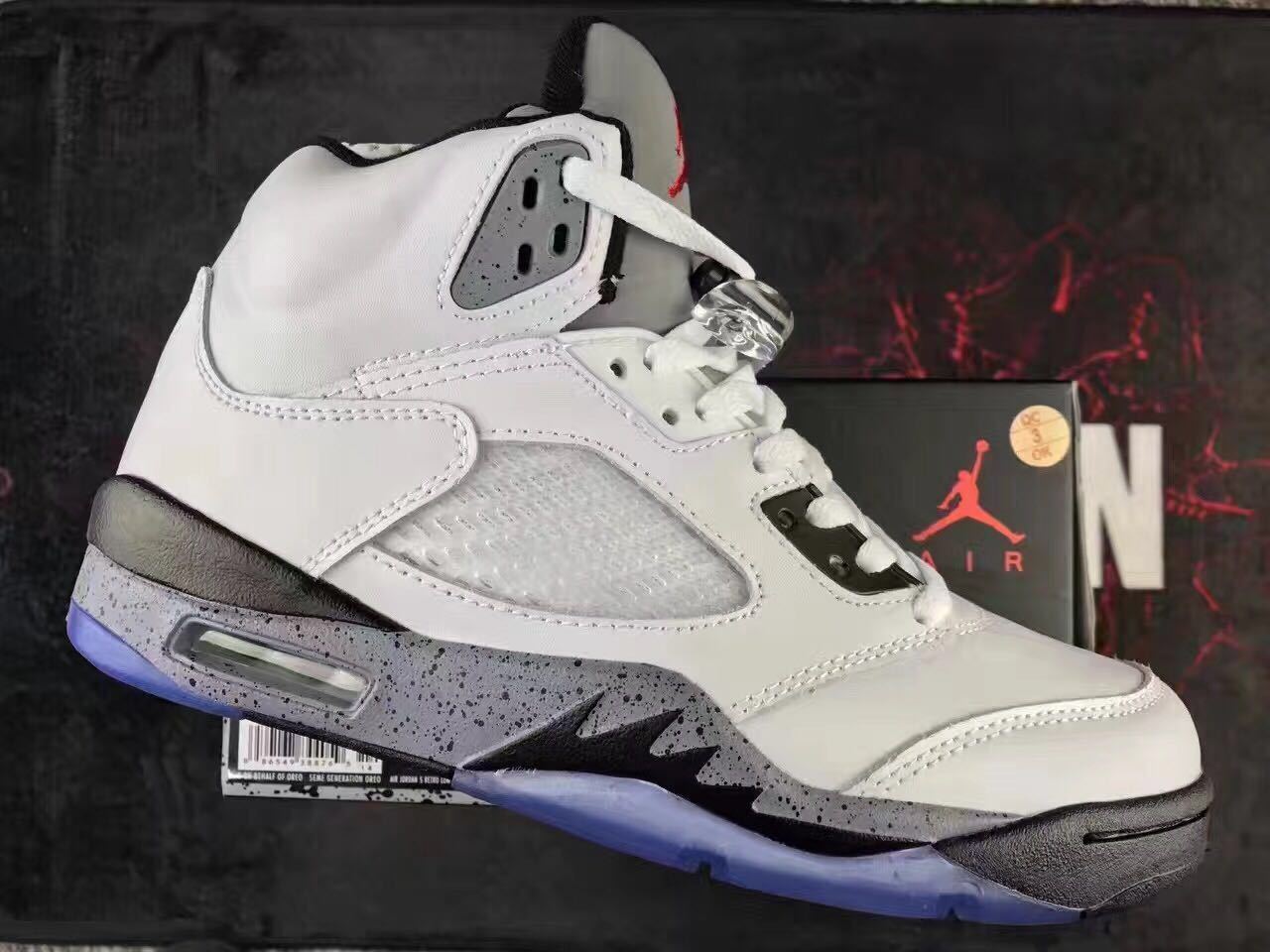 Nike Air Jordan 5 Retro White Cement Men Shoes Sale Size US 7, 8, 8.5, 9, 10, 11, 12, 13