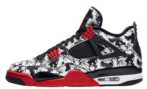 Nike Air Jordan 4 Tatoos Black White Red Basketball Men Size US 7 - 13