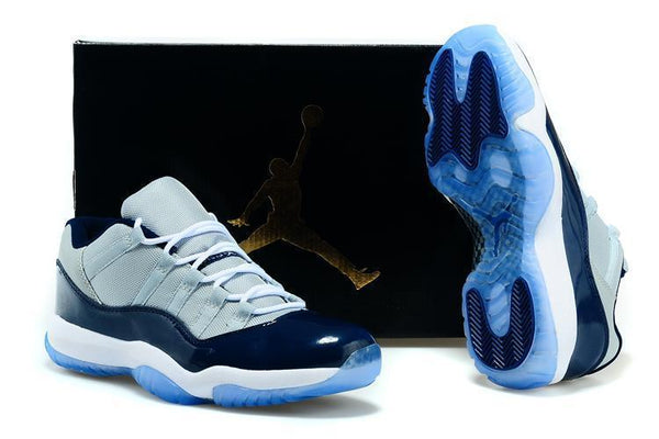 Nike Air Jordan 11 Retro Low Georgetown Grey Navi White  Men Shoes Sale Size US 7, 8, 8.5, 9, 10, 11, 12, 13