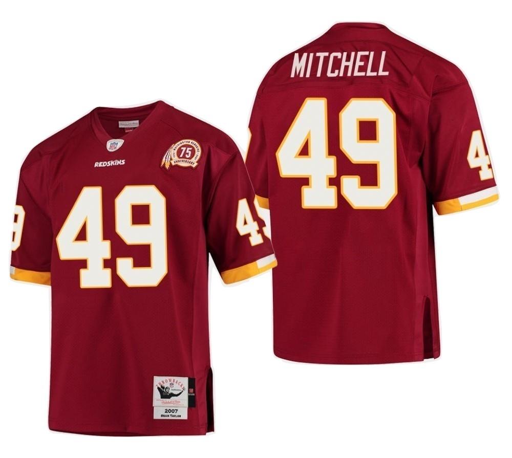 Men's Washington Redskins #49 Bobby Mitchell Vintage Replica Retired Player Jersey - Burgundy