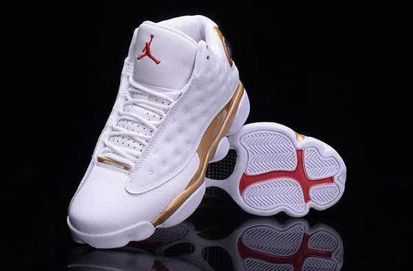 Nike Air Jordan Men 13 Retro White/Gold Basketball Men Size US 7 - 13
