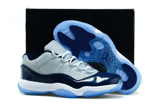 Nike Air Jordan 11 Retro Low Georgetown Grey Navi White  Men Shoes Sale Size US 7, 8, 8.5, 9, 10, 11, 12, 13