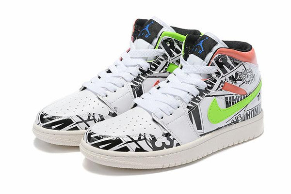 Nike Air Jordan 1 Mid SE 'Over-Print Logos' Sneaker Shoes Sale Men Size 7-12