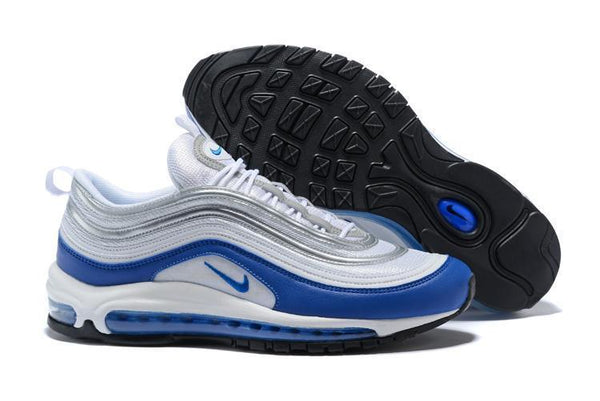 Nike Air Max 97 White Royal Silver Blue Shoes Sale Men Size US 7, 8, 8.5, 9, 10, 11