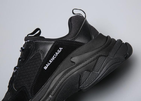 Balenciaga Triple S Trainer 'All Black Distressed' Shoes Sneaker Sale Men Women Size 35-45