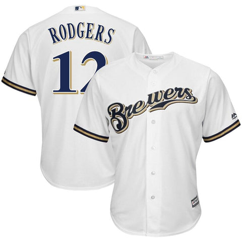 Aaron Rodgers Milwaukee Brewers Majestic NFL x MLB Crossover Cool Base Player Jersey - White 2019