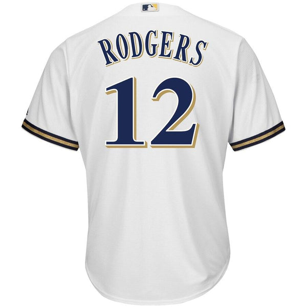 Aaron Rodgers Milwaukee Brewers Majestic NFL x MLB Crossover Cool Base Player Jersey - White 2019