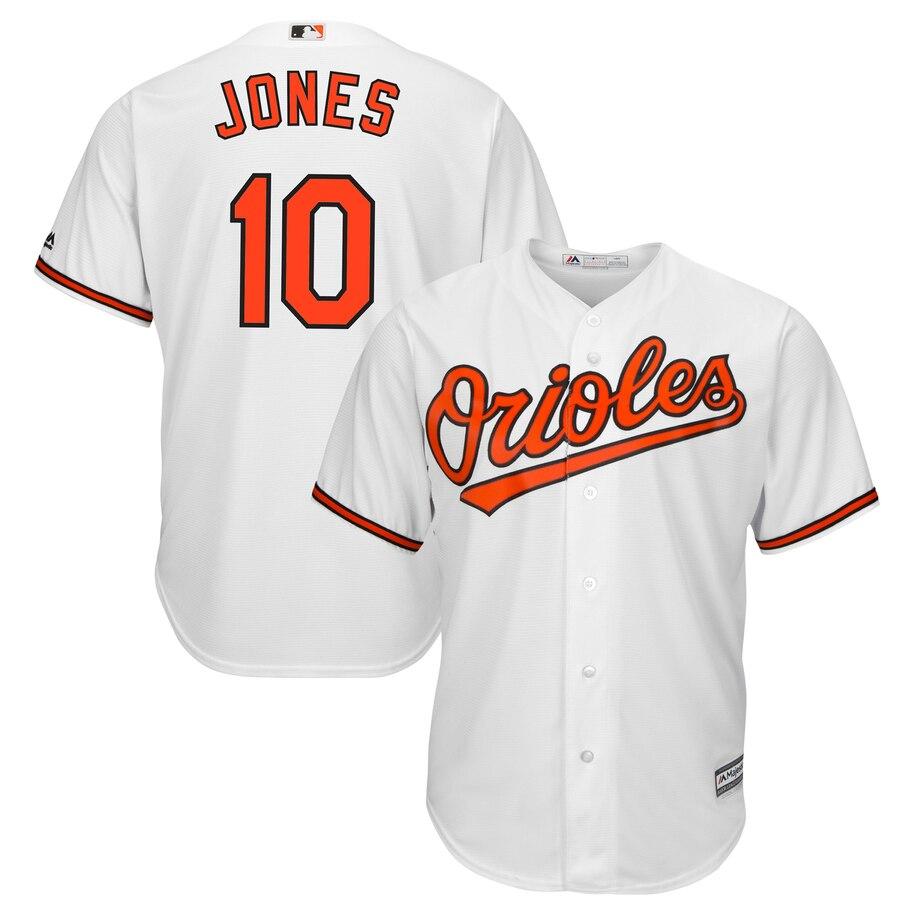Adam Jones Baltimore Orioles Majestic Official Cool Base Player Jersey - White 2019