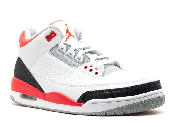 Nike Air Jordan 3 Retro 2013 Release White Silver Black Red Men Shoes Sale Size US 7, 8, 8.5, 9, 10, 11, 12, 13