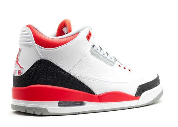 Nike Air Jordan 3 Retro 2013 Release White Silver Black Red Men Shoes Sale Size US 7, 8, 8.5, 9, 10, 11, 12, 13