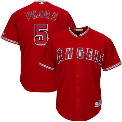 Albert Pujols Los Angeles Angels Majestic Official Cool Base Player Jersey - Scarlet 2019