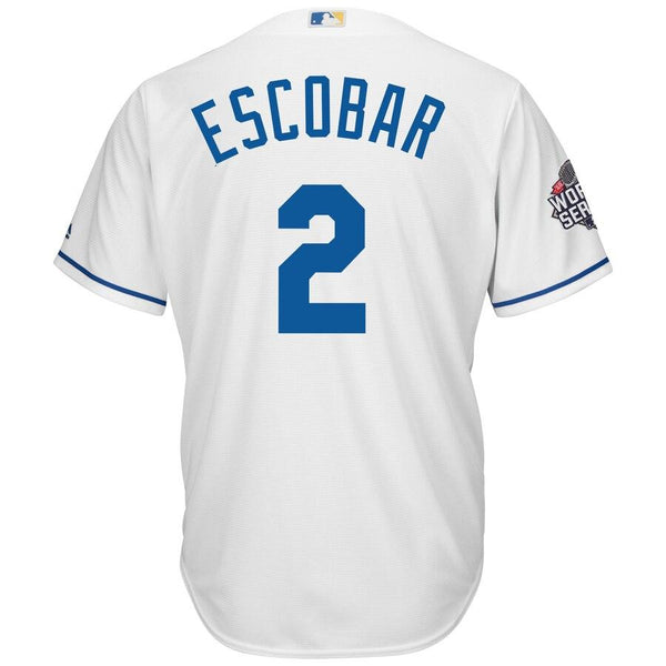 Alcides Escobar Kansas City Royals Majestic 2015 World Series Bound Cool Base Jersey - White 2019