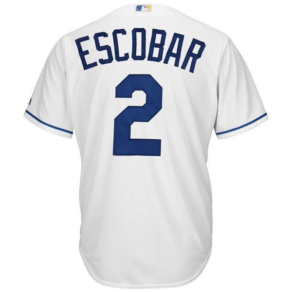 Alcides Escobar Kansas City Royals Majestic Cool Base Player Jersey - White 2019