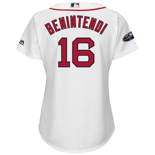 Andrew Benintendi Boston Red Sox Majestic Women's Postseason Home Cool Base Player Jersey – White 2019