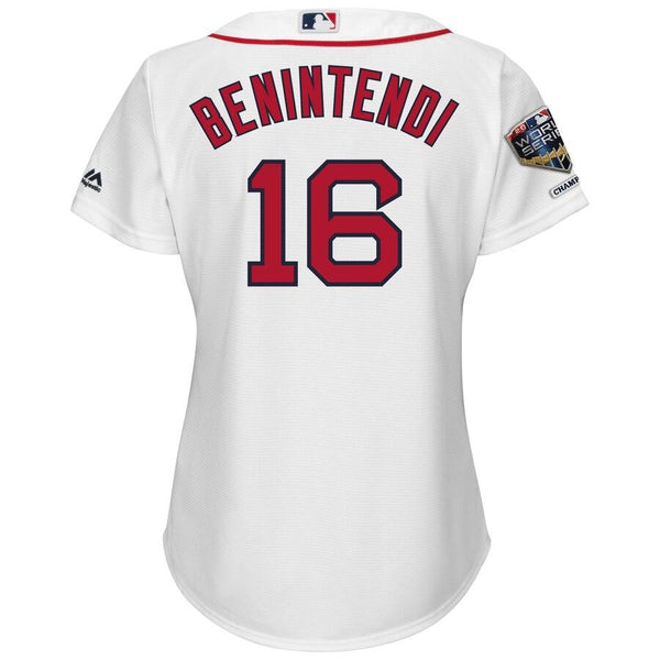Andrew Benintendi Boston Red Sox Majestic Women's World Series Champions Home Cool Base Player Jersey – White 2019