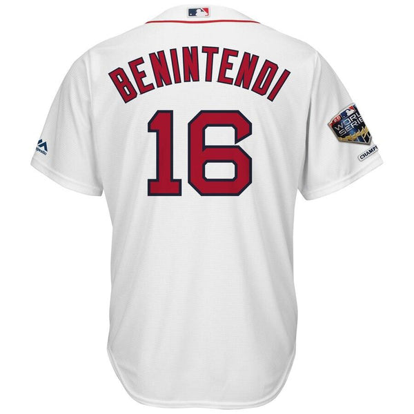 Andrew Benintendi Boston Red Sox Majestic World Series Champions Home Cool Base Player Jersey – White 2019