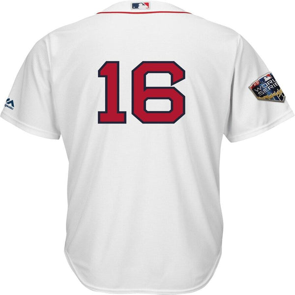 Andrew Benintendi Boston Red Sox Majestic World Series Cool Base Player Number Jersey – White 2019