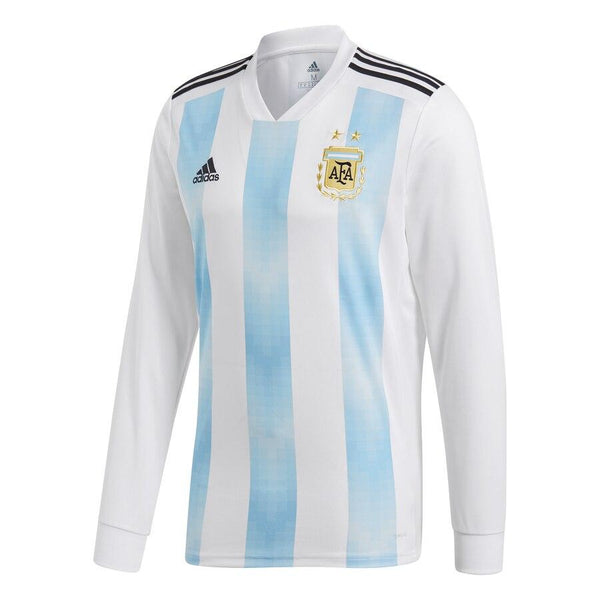 Argentina National Team Home Replica Blank Long Sleeve Jersey - White 2019