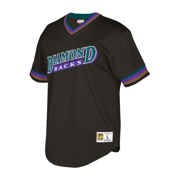 Arizona Diamondbacks Mitchell &amp; Ness Cooperstown Collection Mesh Wordmark V-Neck Jersey – Black 2019