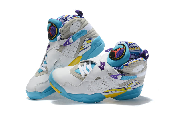 Nike Air Jordan 8 Retro 'White Aqua' White Sneaker Shoes Sale Men Size 8-13