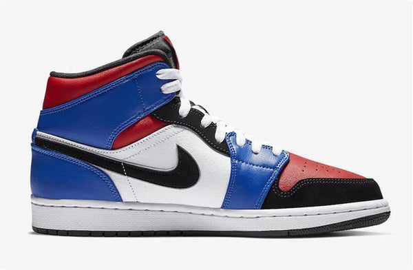Nike Air Jordan 1 Mid Top 3 Three White Red Black BLue Shoes Basketball Men Size US 7 - 13