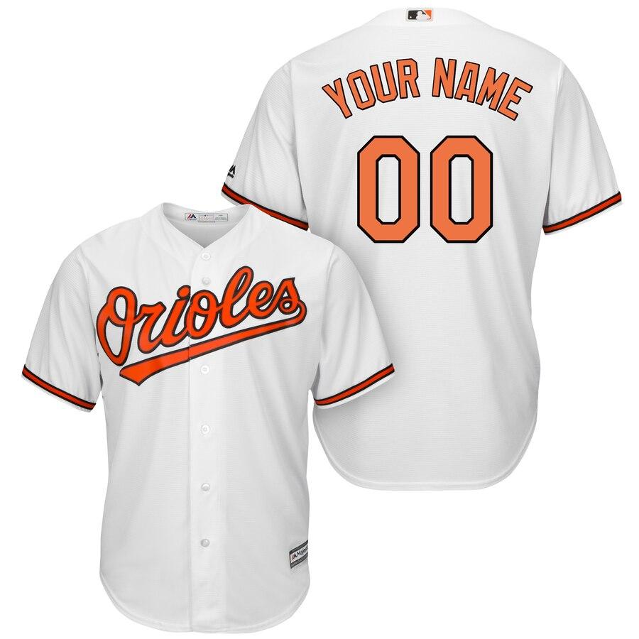 Baltimore Orioles Majestic Cool Base Custom Jersey - White 2019