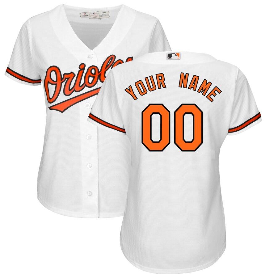 Baltimore Orioles Majestic Women's Cool Base Custom Jersey - White 2019