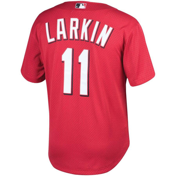 Barry Larkin Cincinnati Reds Mitchell &amp; Ness Fashion Cooperstown Collection Mesh Batting Practice Jersey - Red 2019